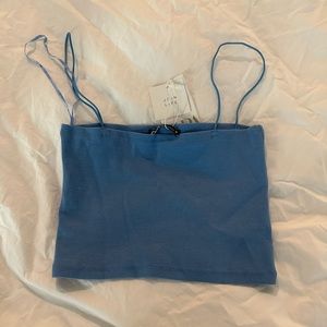 Zara blue crop top tank top